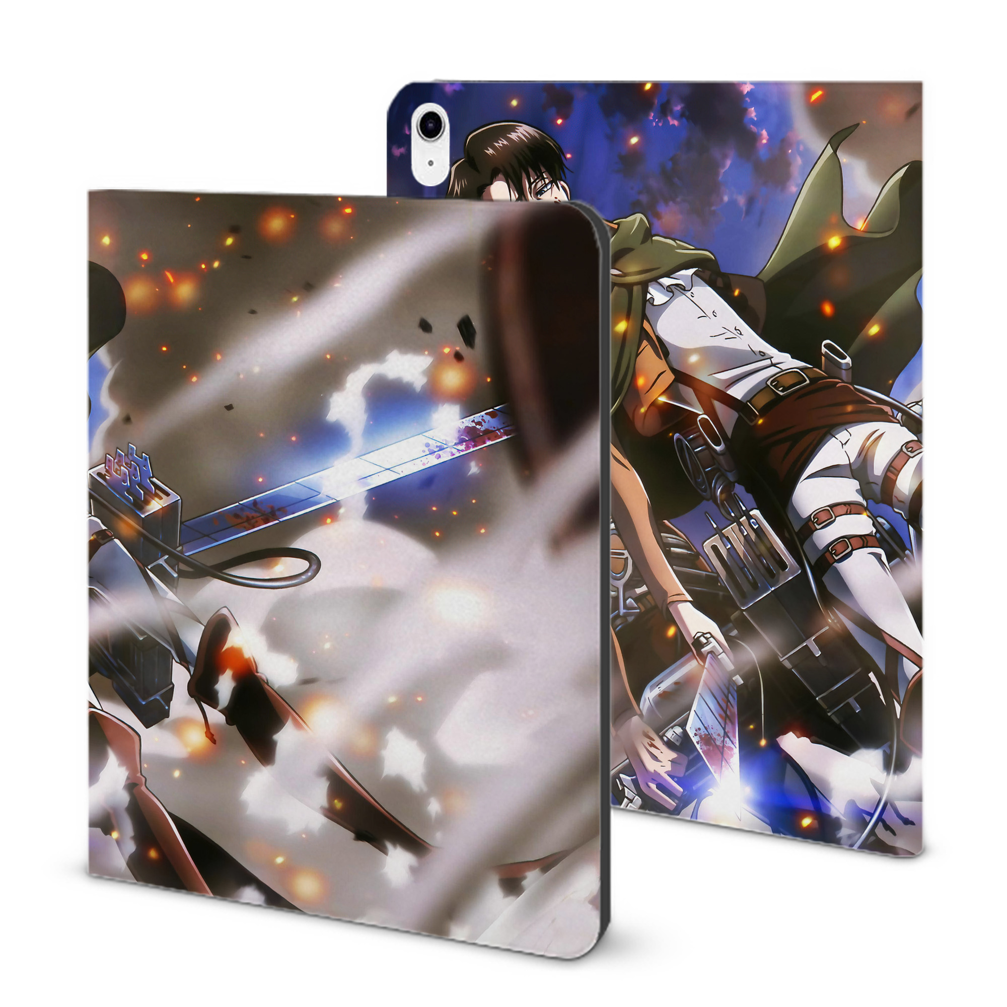 （画像用） 進撃の巨人 Attack on Titan IPad ケース ブック型 PUレザー TPU 耐衝撃 軽量 薄型 ペン収納なし 全面保護 IPad 各モデル対応